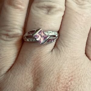 Pink topaz ring